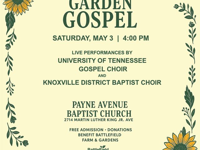 Join us at 4pm on Saturday, May 3rd for Garden Gospel at Payne Avenue Church